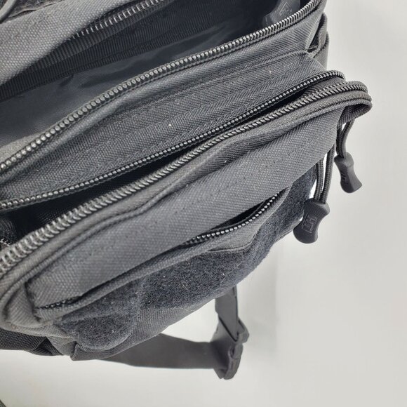 Highland Tactical Black Zipper Pocket Adjustable Strap Fanny Pack Belt Bag - Picture 4 of 10